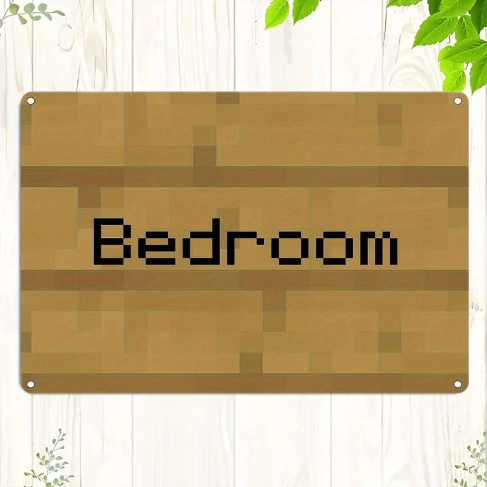 Vintage Pixel Art Bedroom Sign – Woodworking Room recenzja i cena